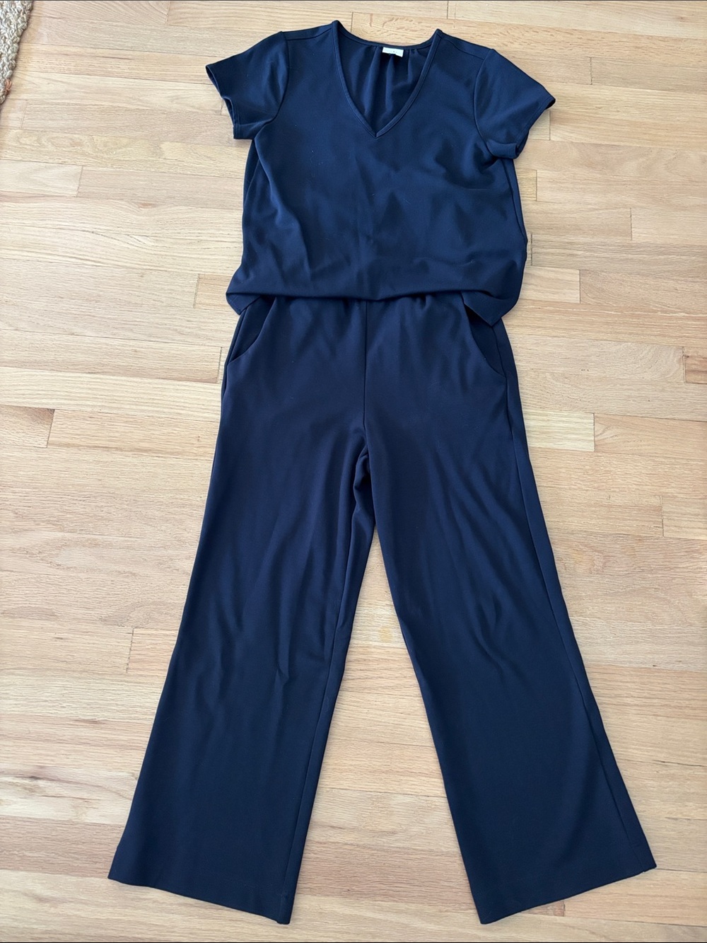 CAbi Navy Knit Jumpsuit XXS